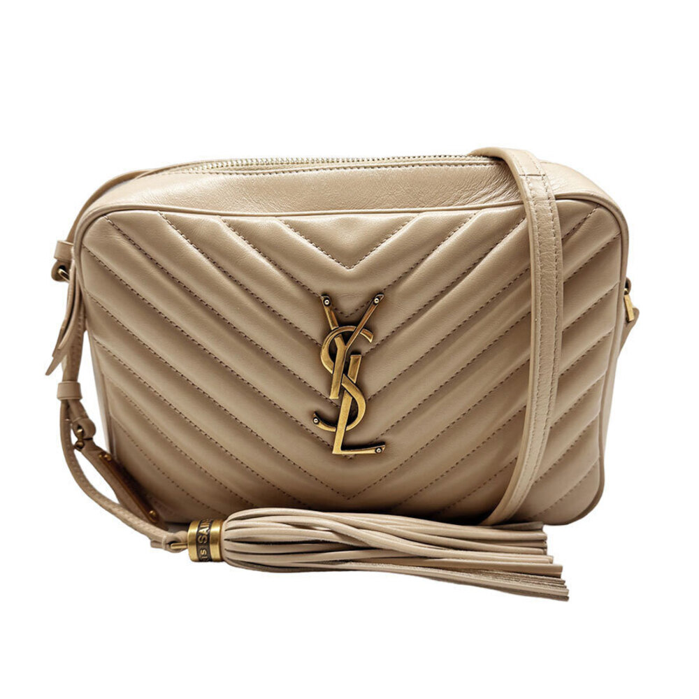 Saint Laurent Crossbody bag Lou leather Beige Cream gold